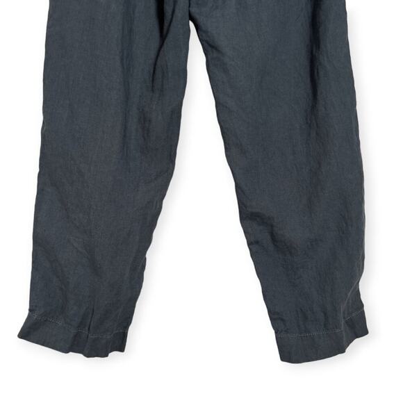 Athleta Voyager Linen Pant High Rise SIZE 8 Granite Blue Adjustable Waist Pocket - Picture 7 of 9